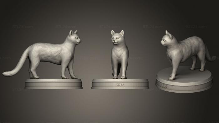 Статуэтки животных (Реалистичный Кот87, STKJ_1398) 3D модель для ЧПУ станка